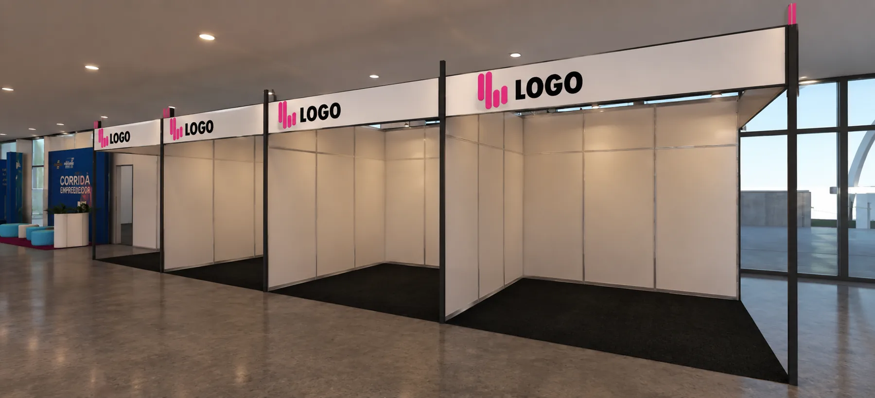Estrutura de estandes da Expo Sebrae