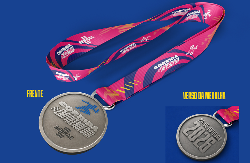 Medalha da Corrida do Empreendedor, frente e verso